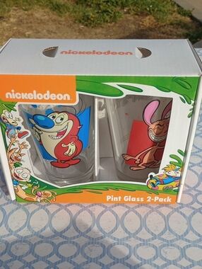 Nickelodeon Ren & Stimpy Pint Glass Set – Green, Orange, Blue, Pink